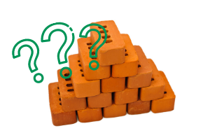 Pile of bricks with question marks. D&F Plumbing, Heating and Cooling serving Portland OR & Vancouver WA debunks the top plumbing myths.
