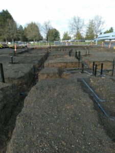 New construction excavation site for D and F plumbing