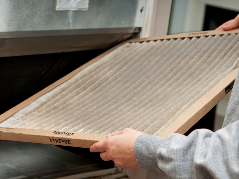 Air filter replacement in HVAC system