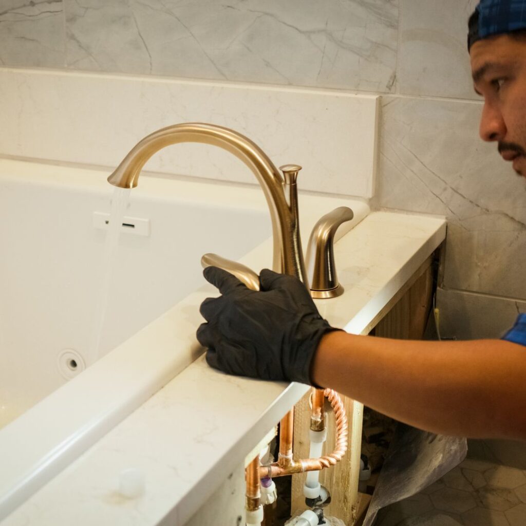 D&F Plumbing installs new bathtub faucet
