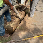 Working on a water line