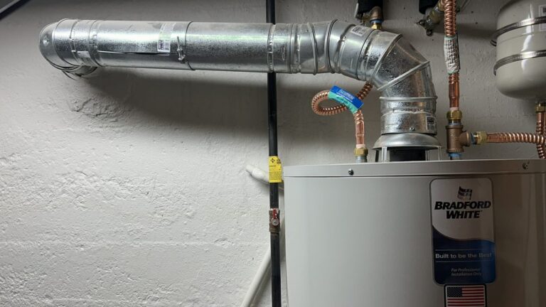 New gas water heater installed by D&F in a Portland basement